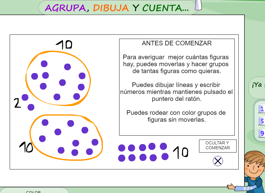 agrupa, dibuja y cuenta